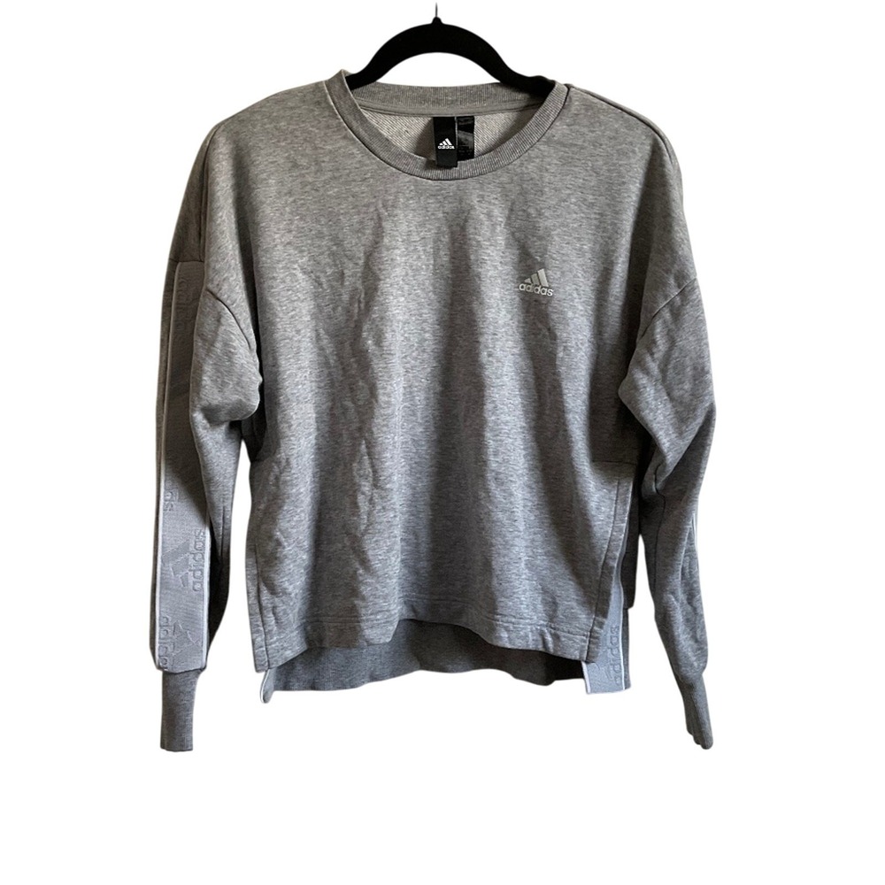 Adidas Grey Cropped Sweatshirt - Size Medium